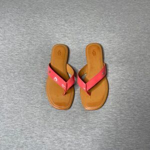 UGG Women’s Tuolumne Peach Pink Leather Casual Flip Flop Sandals